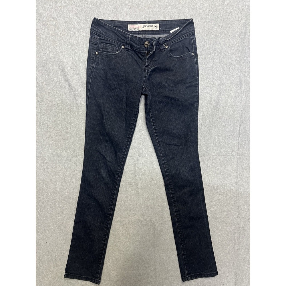 Grane Darcy Super Lowrise Skinny Jeans Dark Wash Flap Pocket Womens 28x30